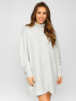 Bolf Damen Langer Pullover Oversize Grau  J51882