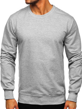 Bolf Herren Sweatshirt ohne Kapuze Grau  B10001