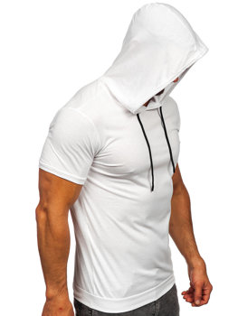 Bolf Herren T-Shirt Uni mit Kapuze Weiß  8T955