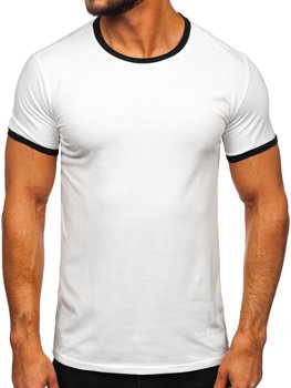 Bolf Herren T-Shirt ohne Aufdruck Weiß 8T83