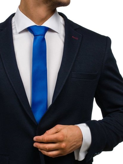 Bolf Herren Elegante Schmale Krawatte Blau K001