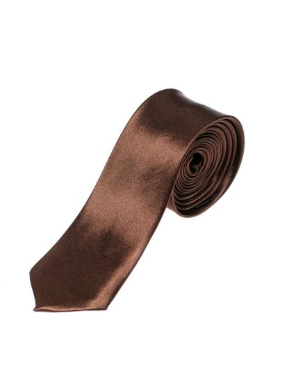 Bolf Herren Elegante Schmale Krawatte Braun  K001