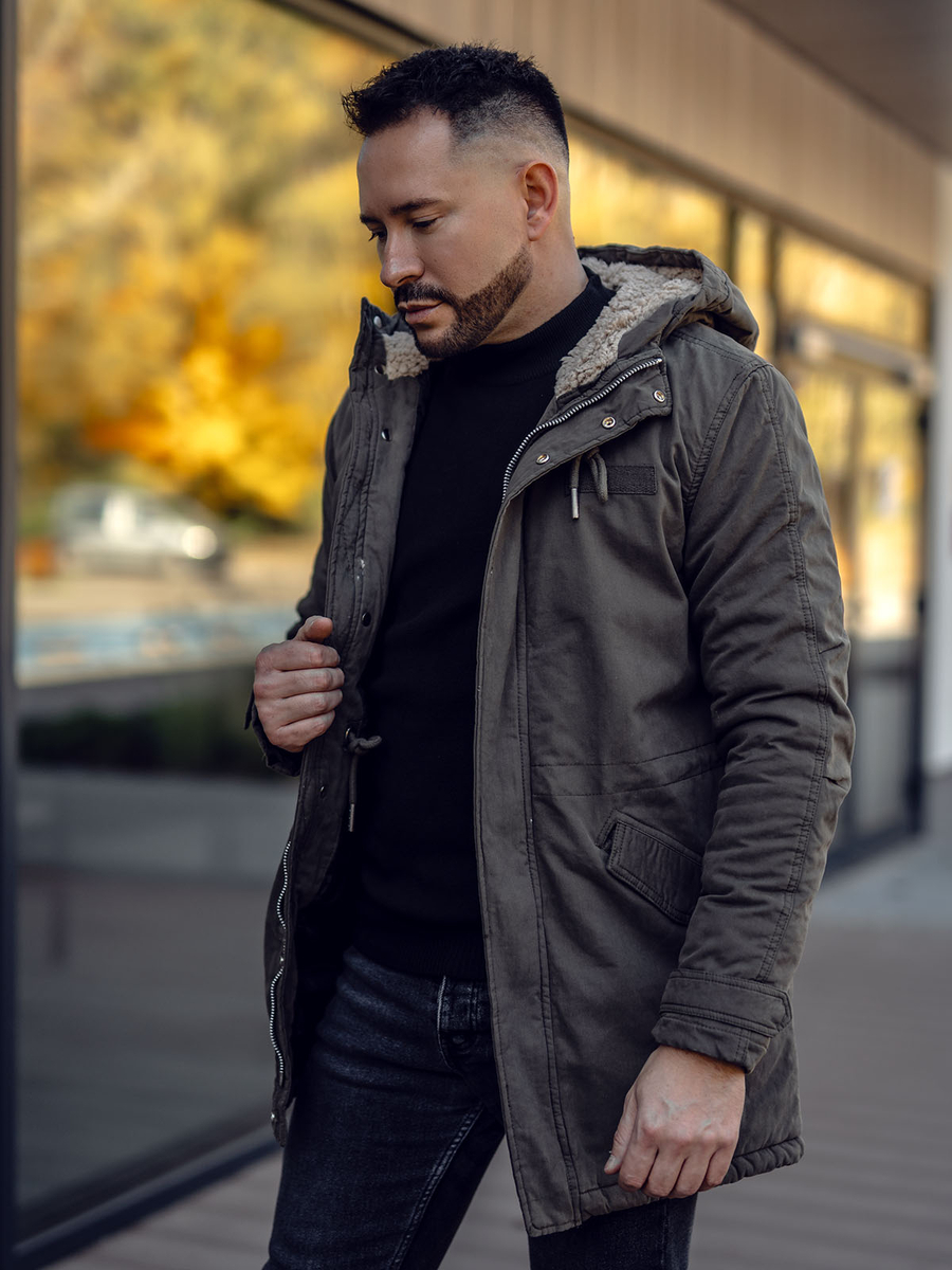 Modern Winterkurzmantel Herren Baumwoll Wintermantel Jacke - Main Image